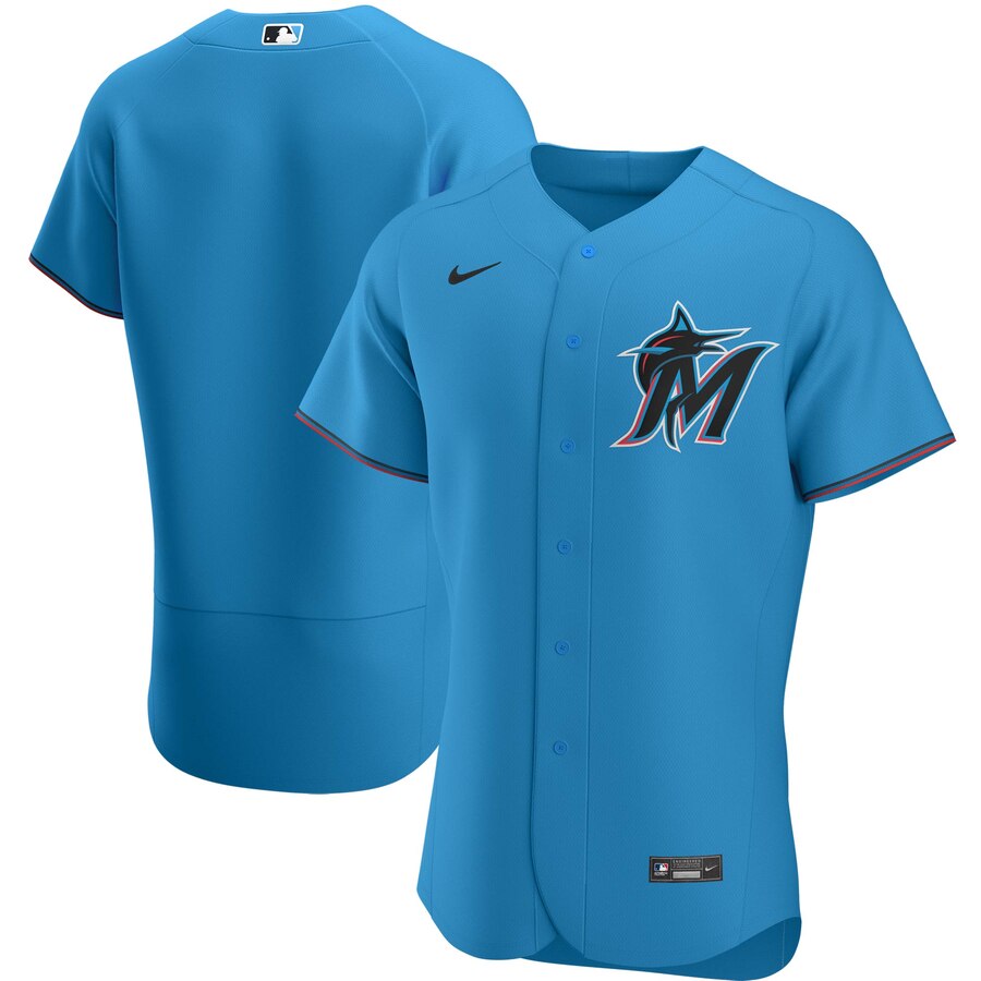 Personalized Miami Marlins Men’s Blue Alternate 2020 Authentic Team MLB Jersey