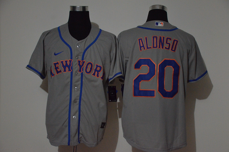 Personalized Mets 20 Pete Alonso Gray 2020 Cool Base Jersey