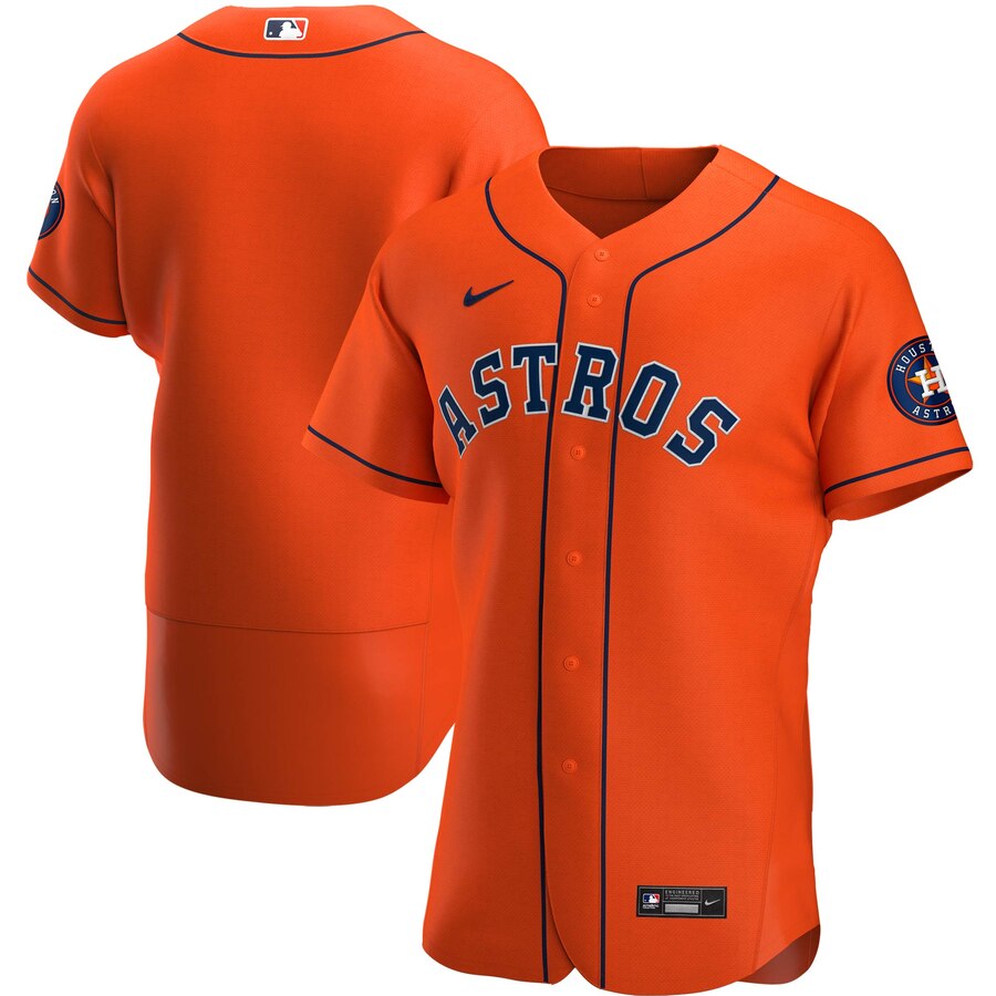 Personalized Houston Astros Men’s Orange Alternate 2020 Authentic Team MLB Jersey