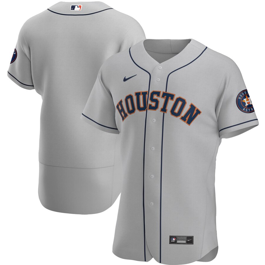 Personalized Houston Astros Men’s Gray Road 2020 Authentic Official Team MLB Jersey