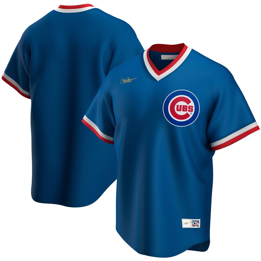 Personalized Chicago Cubs Road Cooperstown Collection Team MLB Jersey Royal