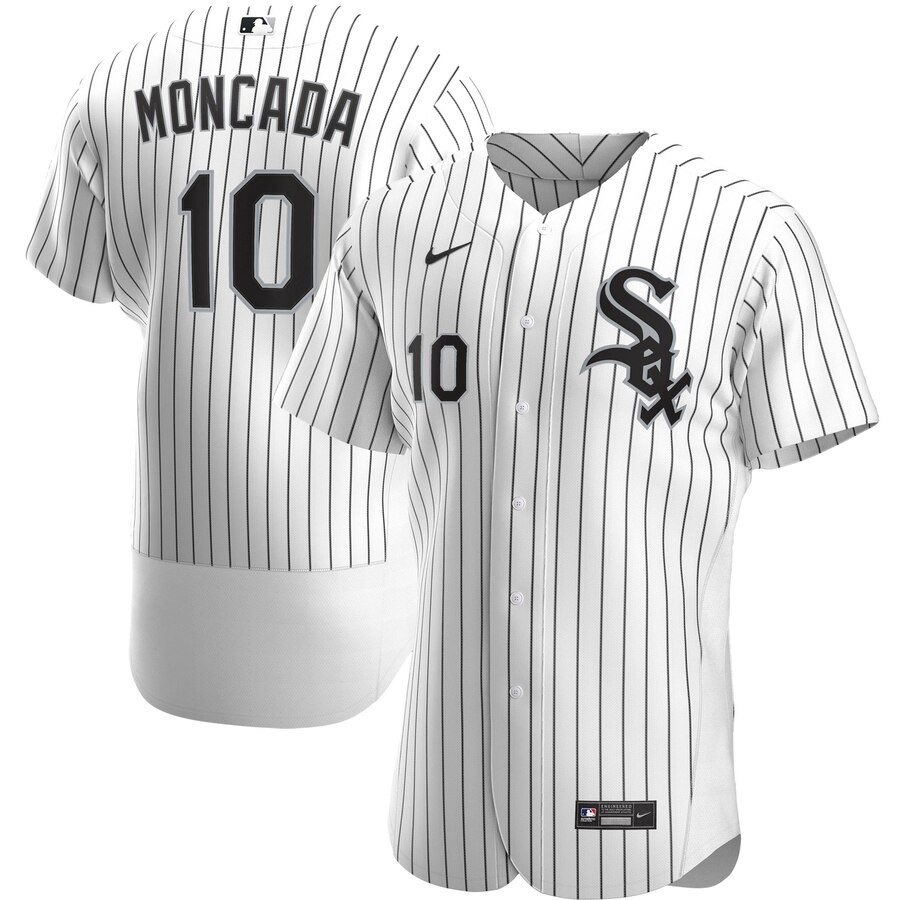 Personalized Chicago White Sox #10 Yoan Moncada Men’s White Home 2020 Authentic Player MLB Jersey