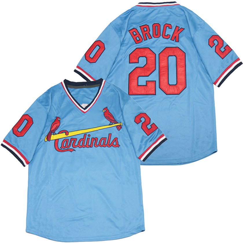 Personalized Cardinals 20 Lou Brock Blue Throwback Jersey