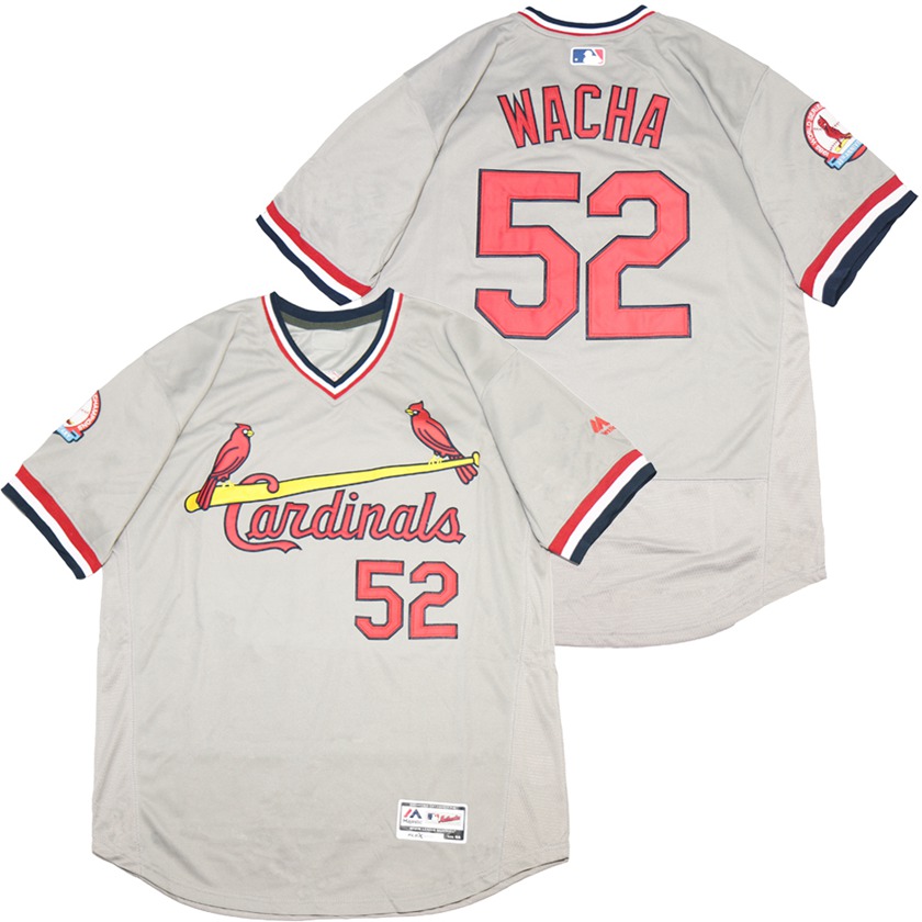 Personalized Cardinals 52 Michael Wacha Gray Throwback Jersey