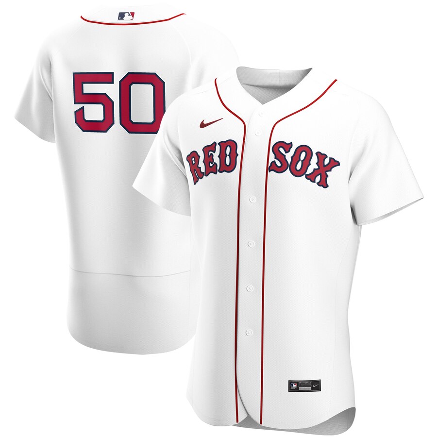 Personalized Boston Red Sox #50 Mookie Betts Men’s White Home 2020 Authentic Player MLB Jersey