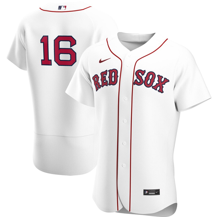 Personalized Boston Red Sox #16 Andrew Benintendi Men’s White Home 2020 Authentic Player MLB Jersey
