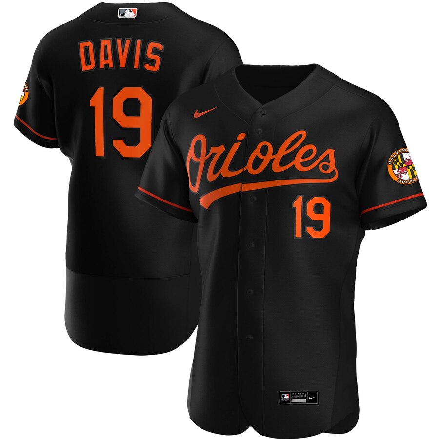 Personalized Baltimore Orioles #19 Chris Davis Men’s Black Alternate 2020 Authentic Player MLB Jersey