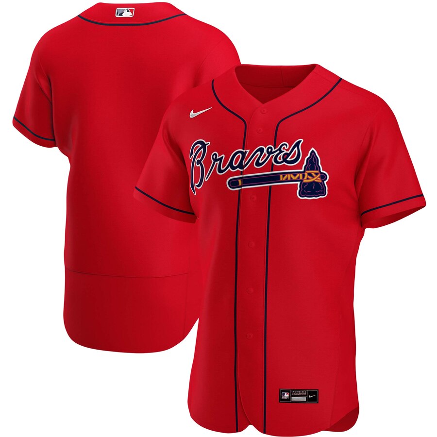Personalized Atlanta Braves Men’s Red Alternate 2020 Authentic Official Team MLB Jersey