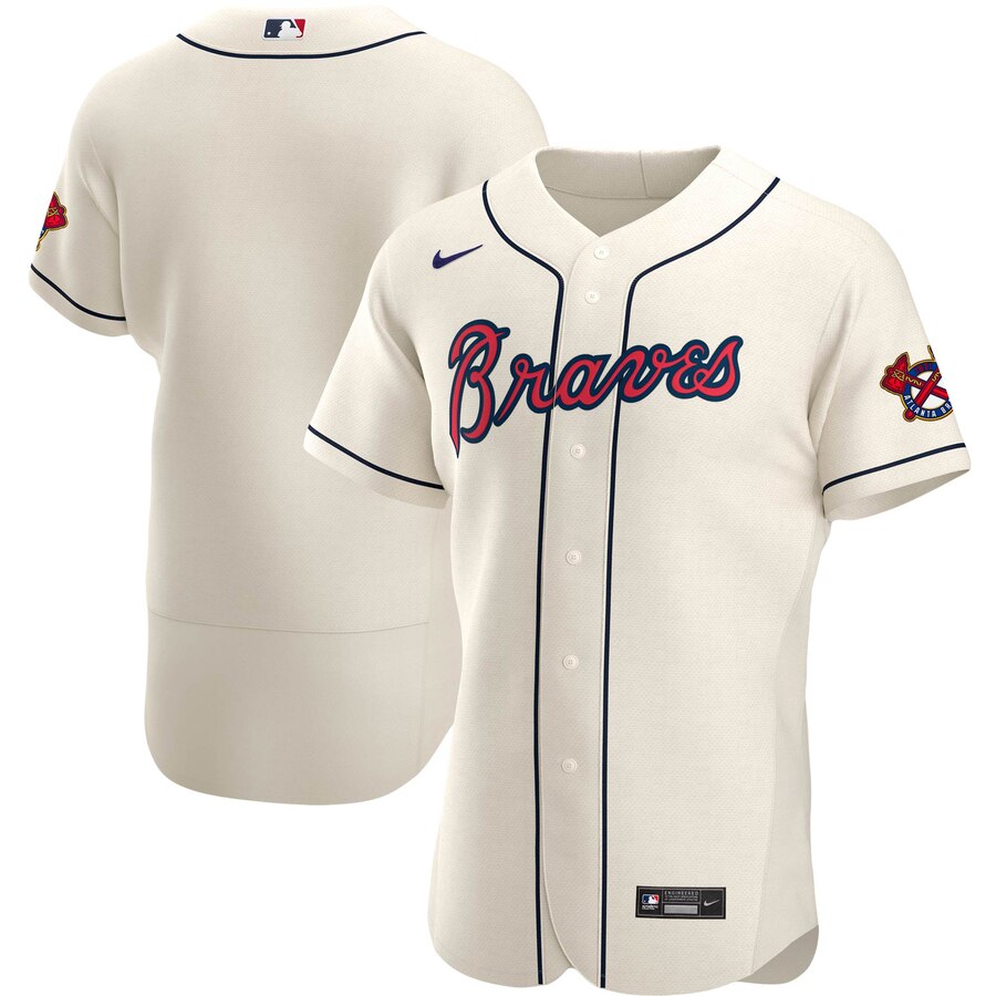 Personalized Atlanta Braves Men’s Cream Alternate 2020 Authentic Official MLB Team Jersey