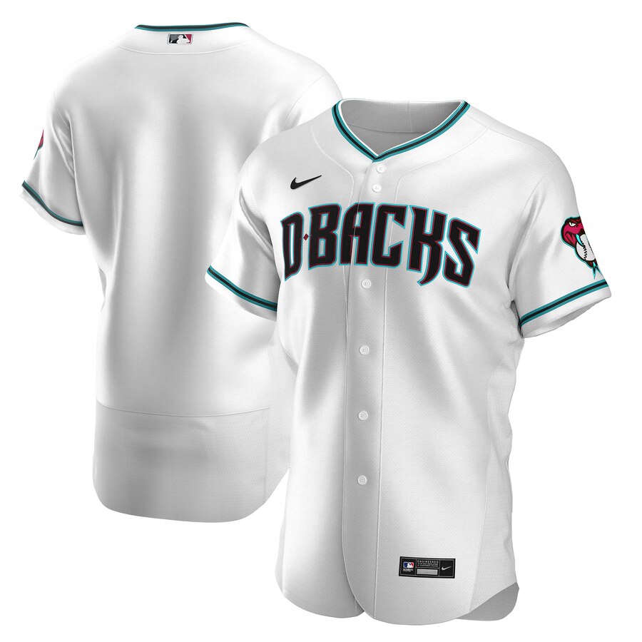 Personalized Arizona Diamondbacks Men’s White Teal Authentic Alternate Team MLB Jersey