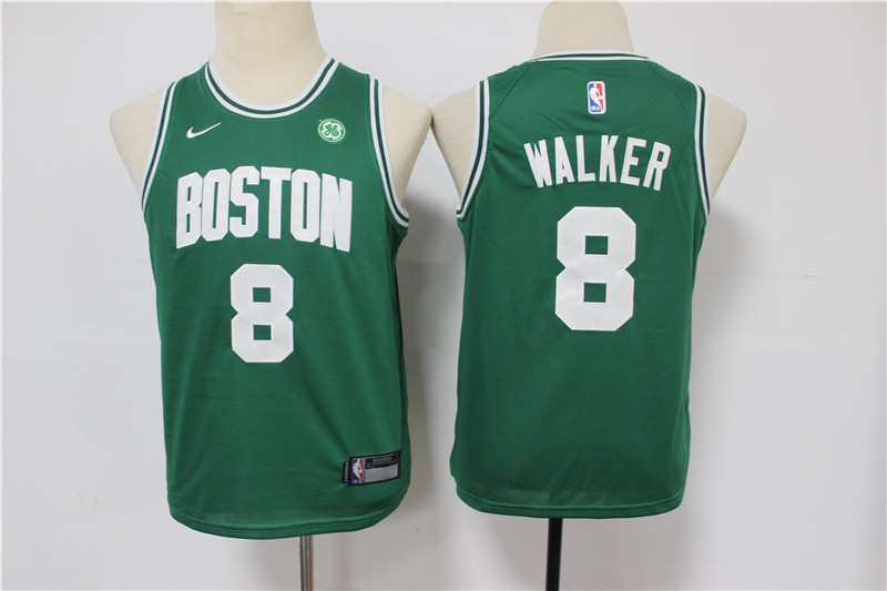 Personalized Youth Celtics 8 Kemba Walker Green Youth Swingman Jersey