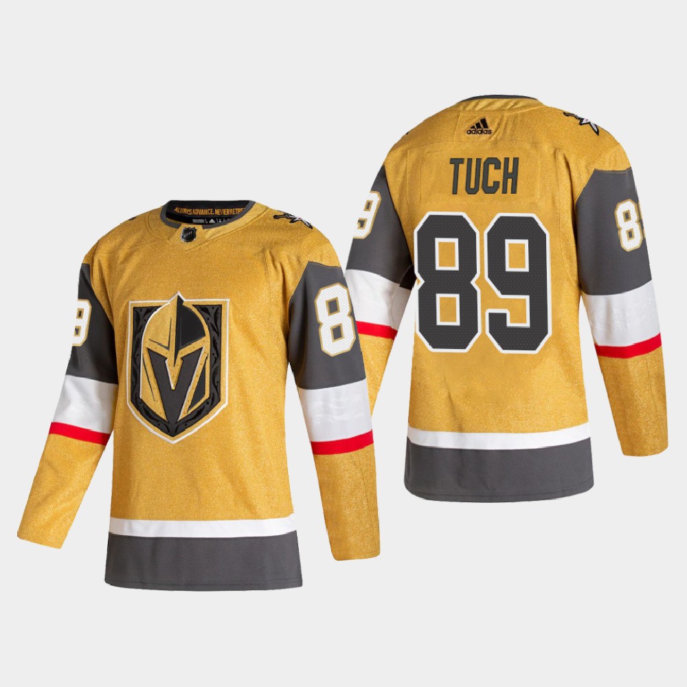 Personalized Vegas Golden Knights #89 Alex Tuch Men’s 2020-21 Authentic Player Alternate Stitched NHL Jersey Gold