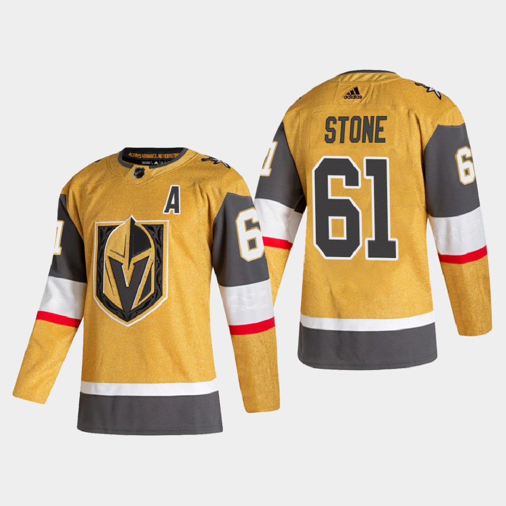Personalized Vegas Golden Knights #61 Mark Stone Men’s 2020-21 Authentic Player Alternate Stitched NHL Jersey Gold