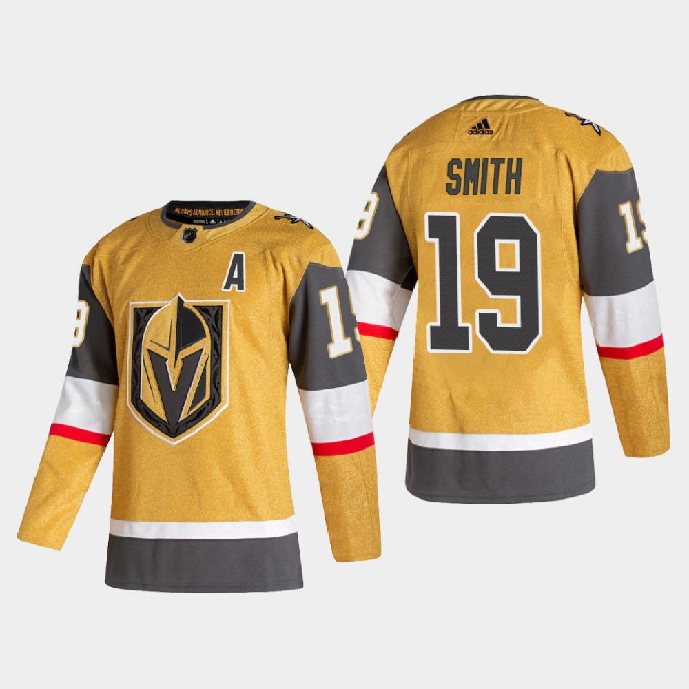 Personalized Vegas Golden Knights #19 Reilly Smith Men’s 2020-21 Authentic Player Alternate Stitched NHL Jersey Gold
