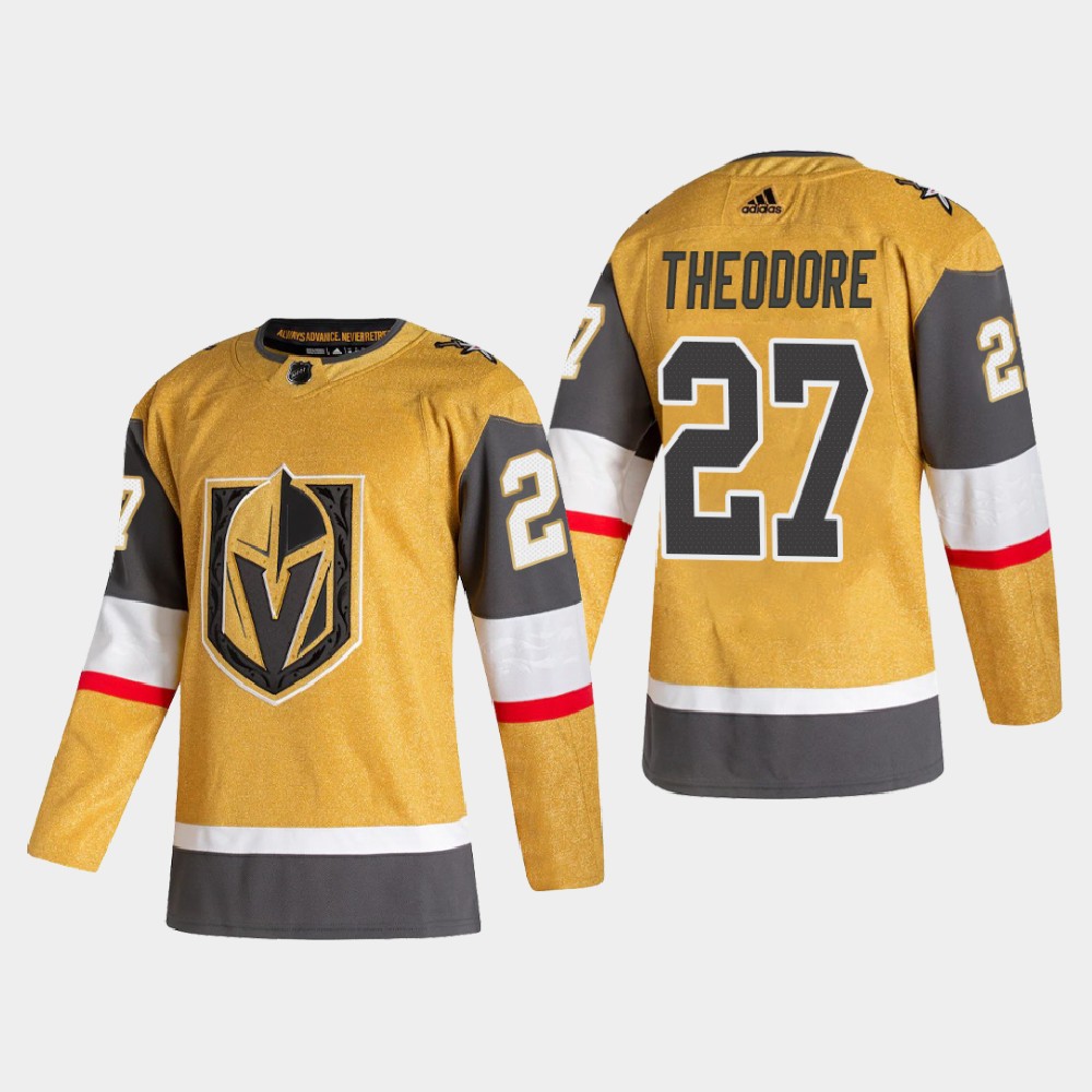 Personalized Vegas Golden Knights #27 Shea Theodore Men’s 2020-21 Authentic Player Alternate Stitched NHL Jersey Gold