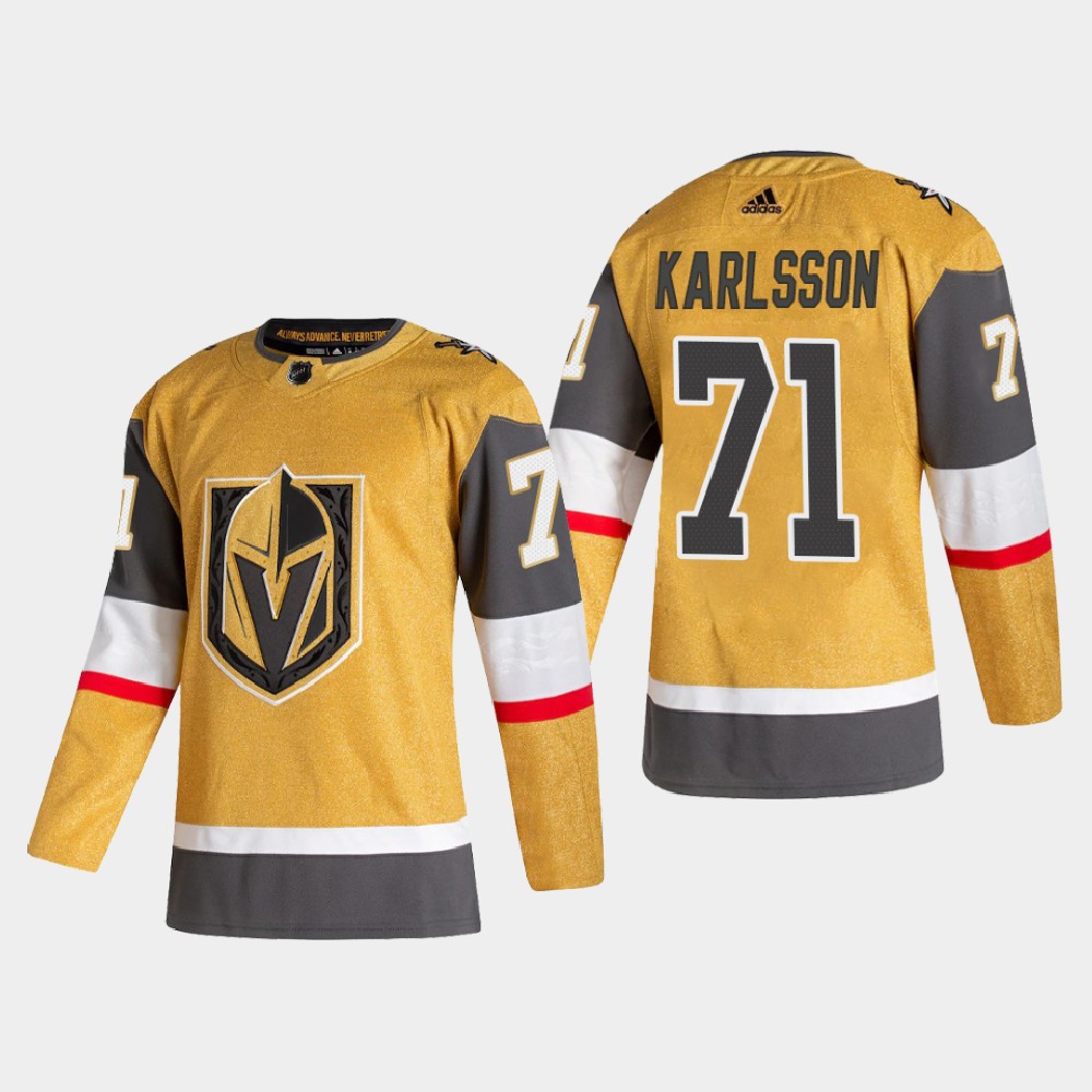 Personalized Vegas Golden Knights #71 William Karlsson Men’s 2020-21 Authentic Player Alternate Stitched NHL Jersey Gold