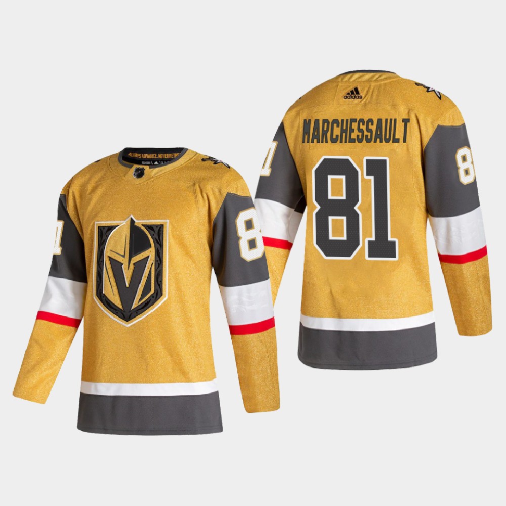 Personalized Vegas Golden Knights #81 Jonathan Marchessault Men’s 2020-21 Authentic Player Alternate Stitched NHL Jersey Gold