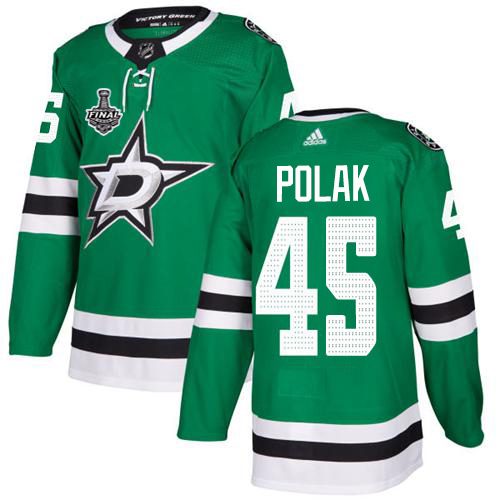 Personalized Stars #45 Roman Polak Green Home Authentic 2020 Stanley Cup Final Stitched NHL Jersey