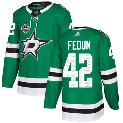 Personalized Stars #42 Taylor Fedun Green Home Authentic 2020 Stanley Cup Final Stitched NHL Jersey