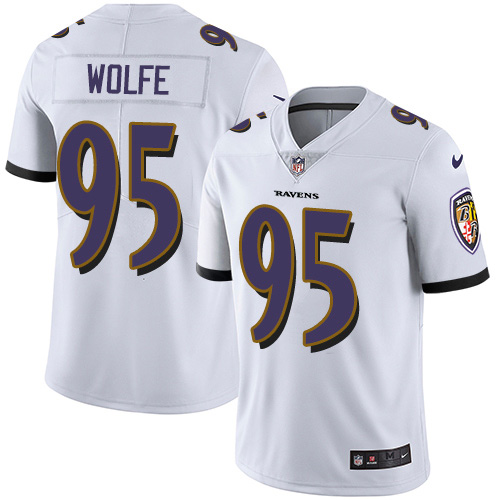 Personalized Ravens #95 Derek Wolfe White Men’s Stitched NFL Untouchable Limited Jersey