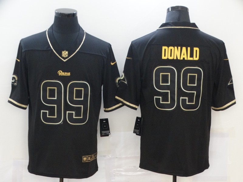 Personalized Rams 99 Aaron Donald Black Gold Untouchable Limited Jersey