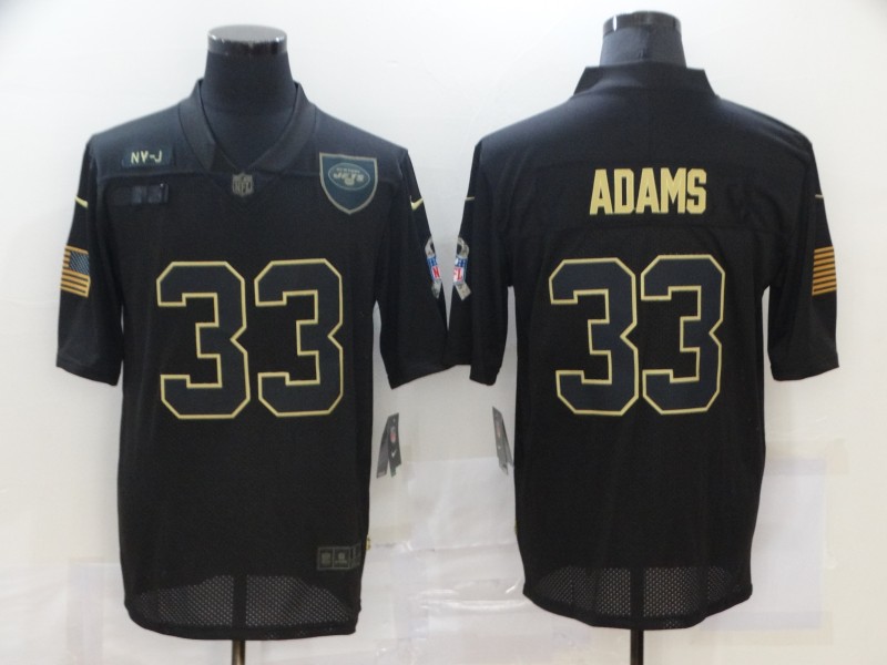 Personalized Jets 33 Jamal Adams Black 2020 Salute To Service Limited Jersey