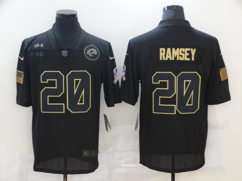 Personalized Jaguars 20 Jalen Ramsey Black 2020 Salute To Service Limited Jersey