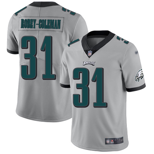 Personalized Eagles #31 Nickell Robey-Coleman Silver Men’s Stitched NFL Limited Inverted Legend Jersey