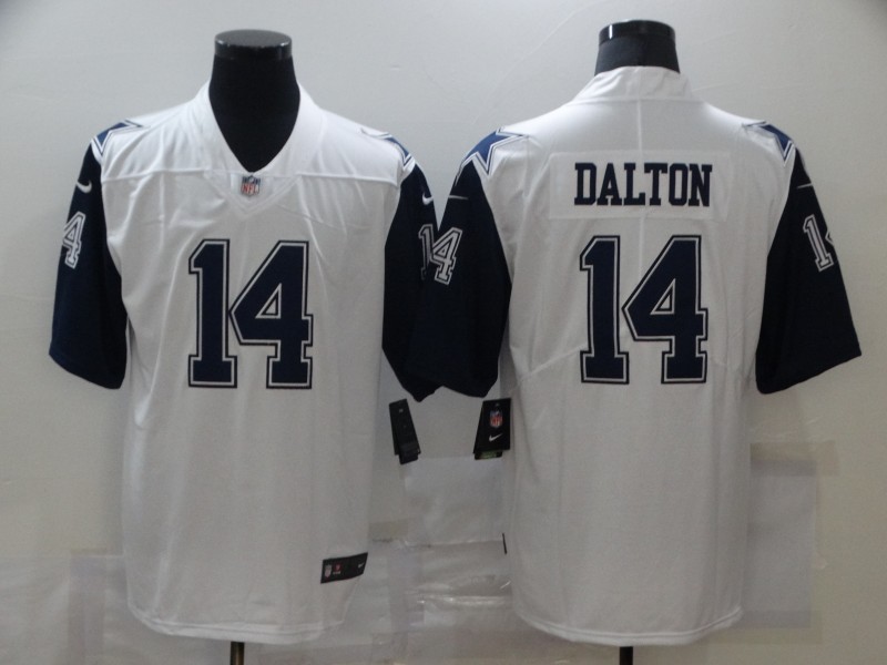 Personalized Cowboys 14 Andy Dalton White Color Rush Limited Jersey