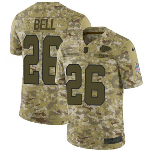 Personalized Chiefs #26 Le’Veon Bell Camo Men’s Stitched NFL Limited 2018 Salute To Service Jersey