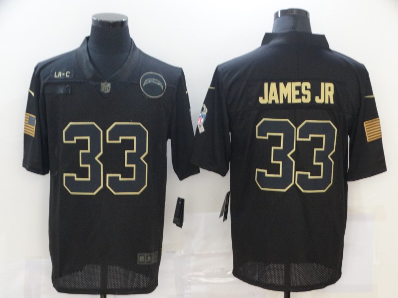 Personalized Chargers 33 Derwin James Black 2020 Salute To Service Limited Jersey