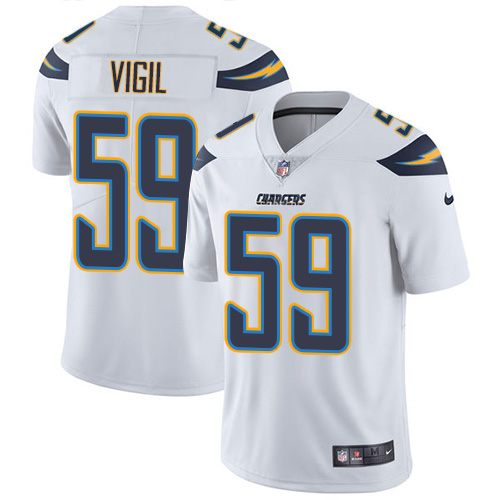 Personalized Chargers #59 Nick Vigil White Men’s Stitched NFL Untouchable Limited Jersey