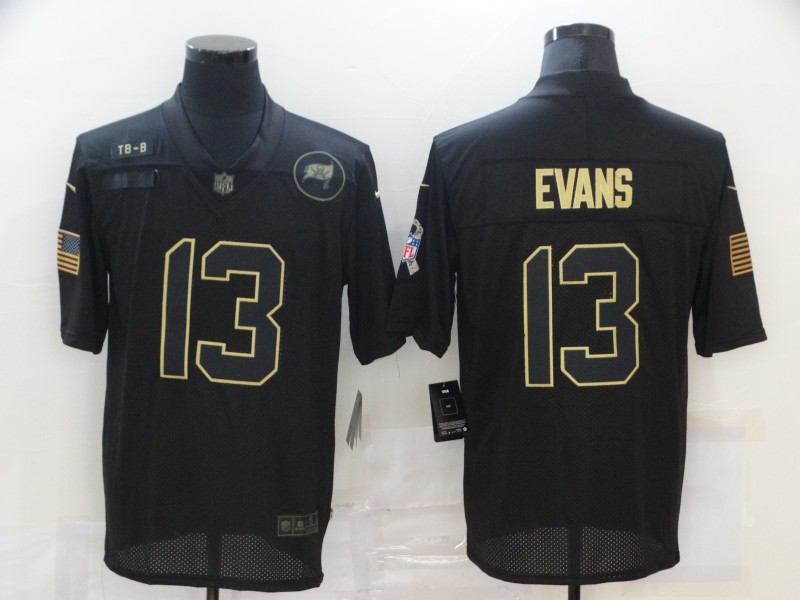 Personalized Buccaneers 13 Mike Evans Black 2020 Salute To Service Limited Jersey