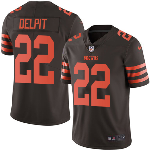 Personalized Browns #22 Grant Delpit Brown Men’s Stitched NFL Limited Rush Jersey