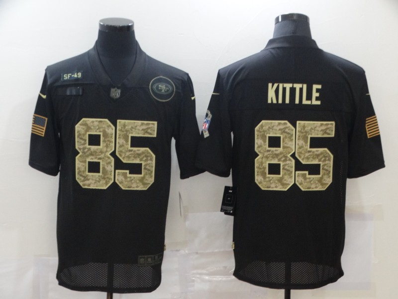 Personalized 49ers 85 George Kittle Black Camo 2020 Salute To Service Limited Jersey