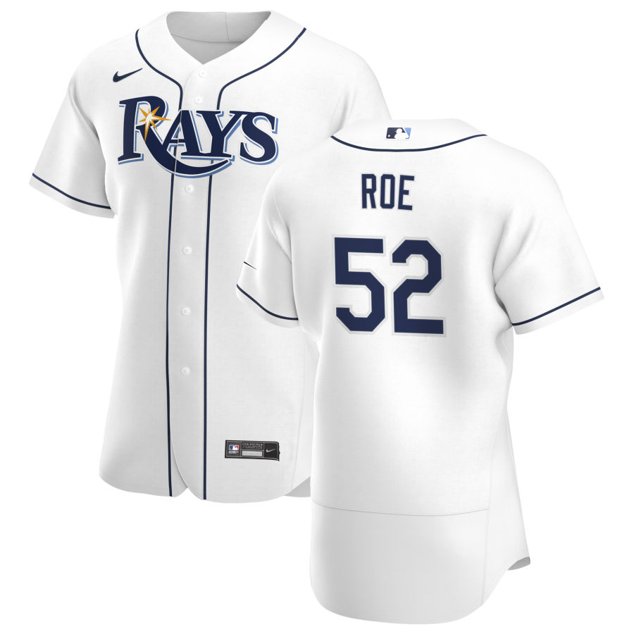Personalized Tampa Bay Rays #52 Chaz Roe Men’s White Home 2020 Authentic Player MLB Jersey
