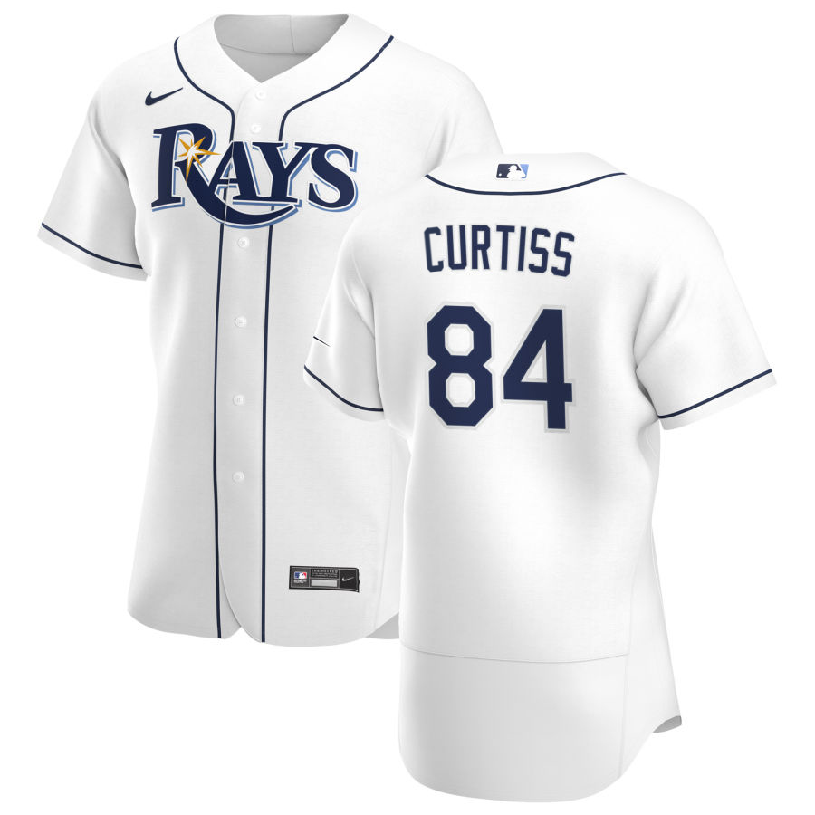 Personalized Tampa Bay Rays #84 John Curtiss Men’s White Home 2020 Authentic Player MLB Jersey