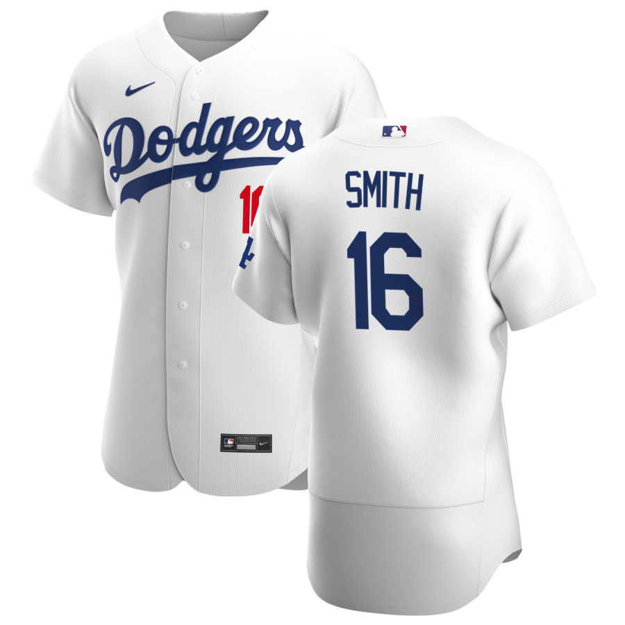 Personalized Los Angeles Dodgers #16 Will Smith Men’s White Home 2020 Authentic Player MLB Jersey