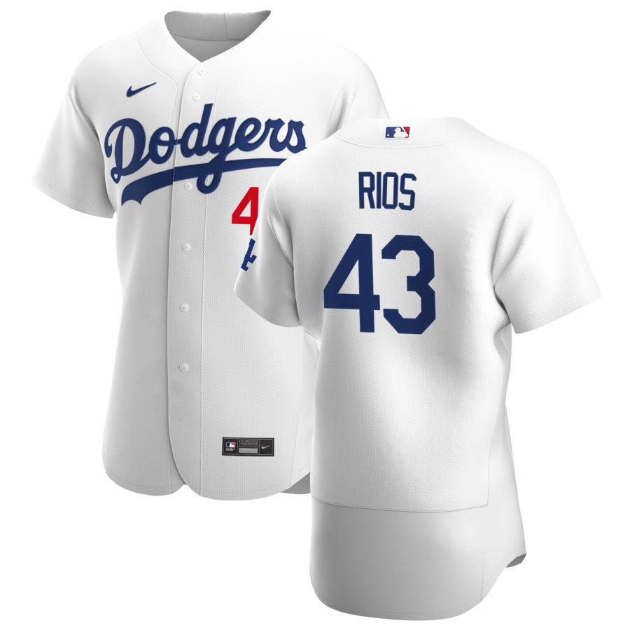 Personalized Los Angeles Dodgers #43 Edwin Rios Men’s White Home 2020 Authentic Player MLB Jersey