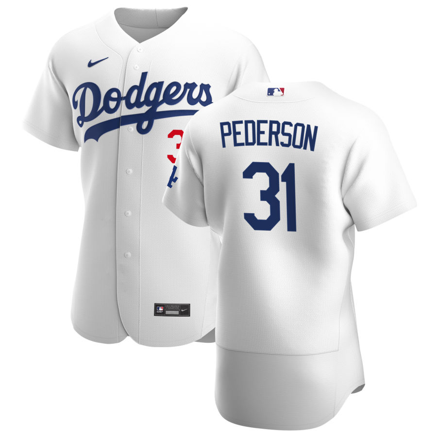 Personalized Los Angeles Dodgers #31 Joc Pederson Men’s White Home 2020 Authentic Player MLB Jersey