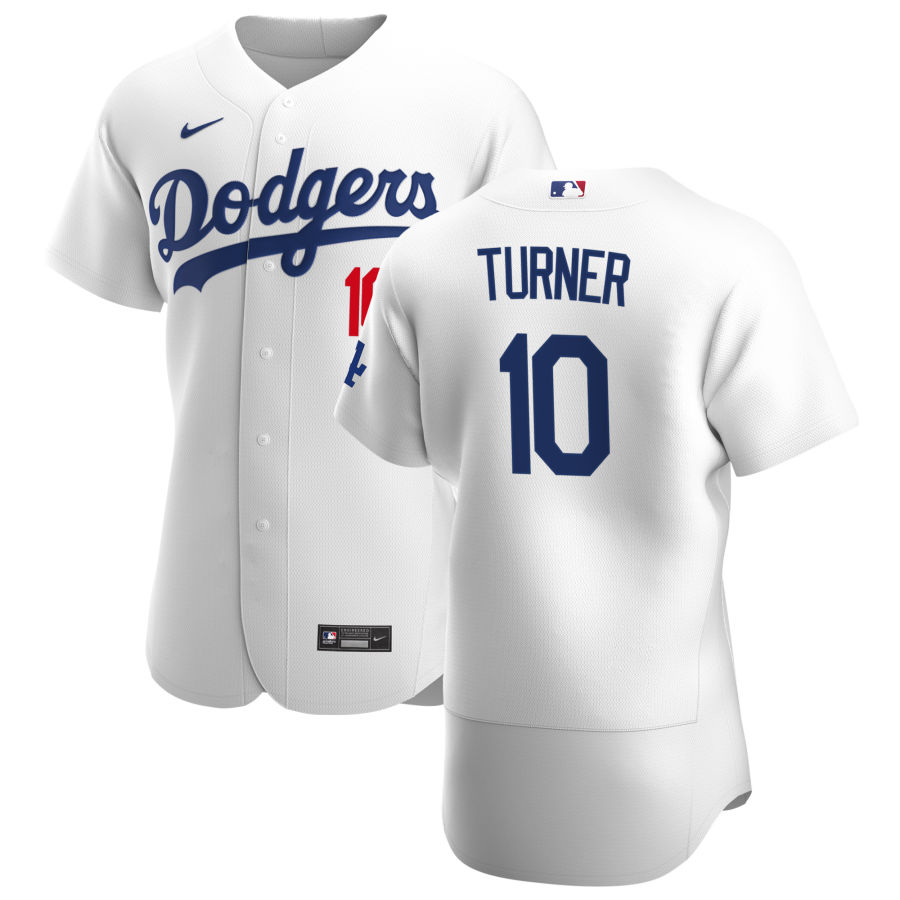 Personalized Los Angeles Dodgers #10 Justin Turner Men’s White Home 2020 Authentic Player MLB Jersey