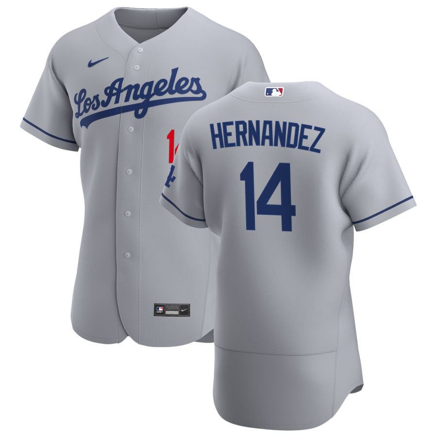 Personalized Los Angeles Dodgers #14 Enrique Hernandez Men’s Gray Road 2020 Authentic Team MLB Jersey