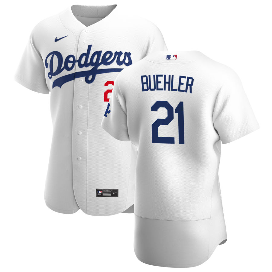 Personalized Los Angeles Dodgers #21 Walker Buehler Men’s White Home 2020 Authentic Player MLB Jersey