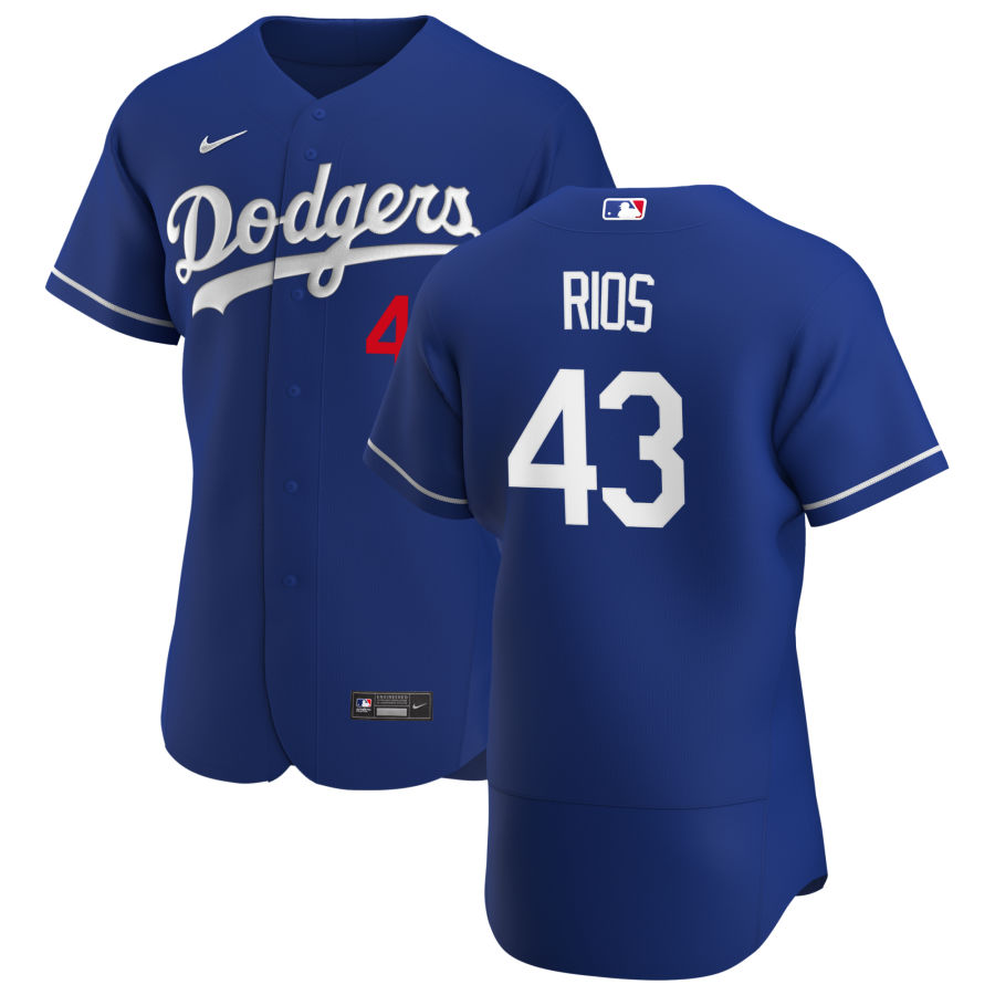 Personalized Los Angeles Dodgers #43 Edwin Rios Men’s Royal Alternate 2020 Authentic Player MLB Jersey