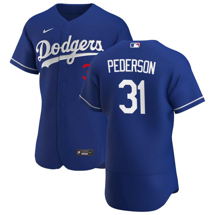 Personalized Los Angeles Dodgers #31 Joc Pederson Men’s Royal Alternate 2020 Authentic Player MLB Jersey
