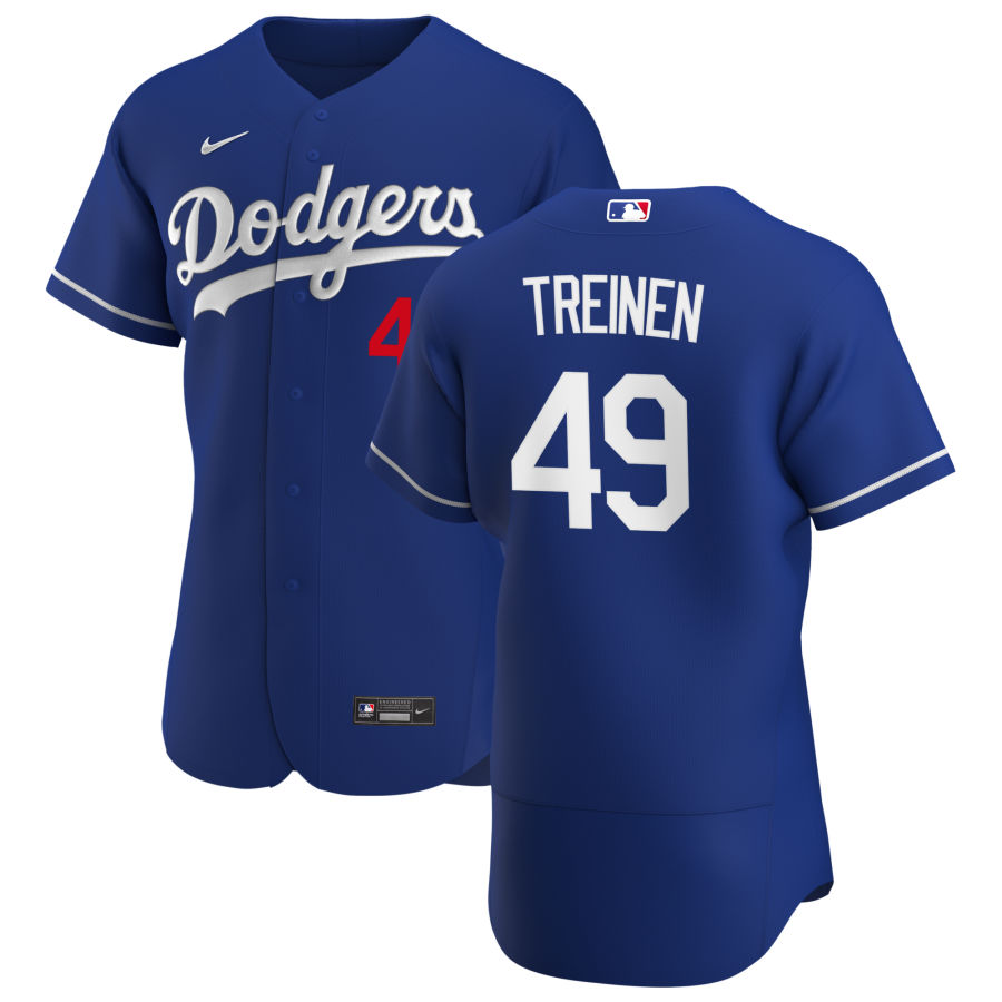 Personalized Los Angeles Dodgers #49 Blake Treinen Men’s Royal Alternate 2020 Authentic Player MLB Jersey