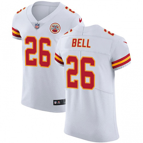 Personalized Chiefs #26 Le’Veon Bell White Men’s Stitched NFL New Elite Jersey