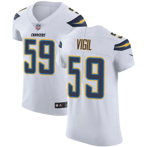 Personalized Chargers #59 Nick Vigil White Men’s Stitched NFL New Elite Jersey