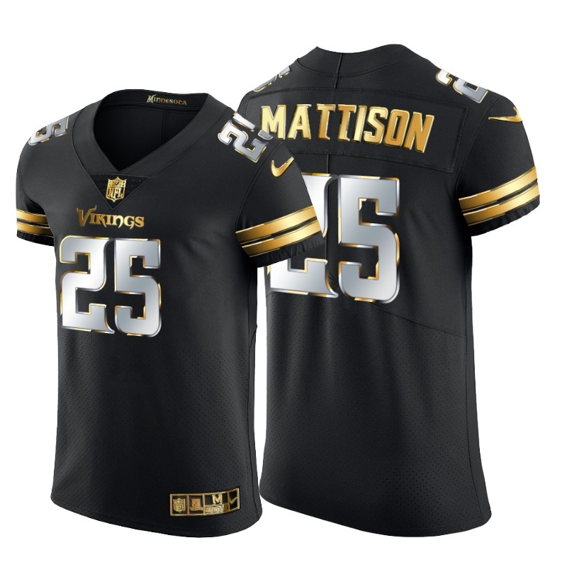 Personalized Minnesota Vikings #25 Alexander Mattison Men’s Black Edition Untouchable Elite NFL Jersey