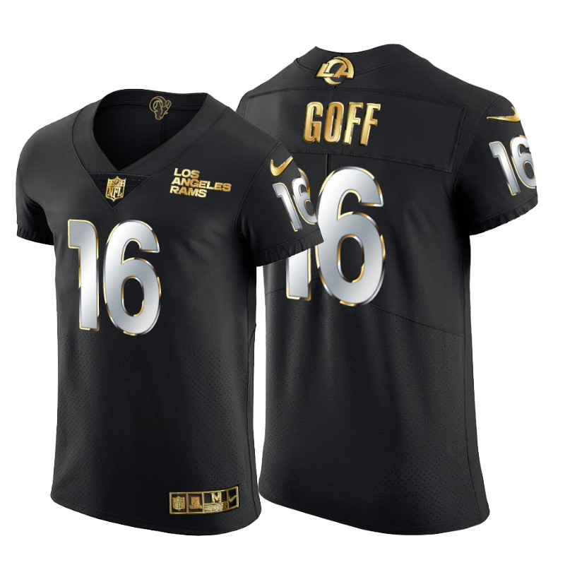 Personalized Los Angeles Rams #16 Jared Goff Men’s Black Edition Untouchable Elite NFL Jersey